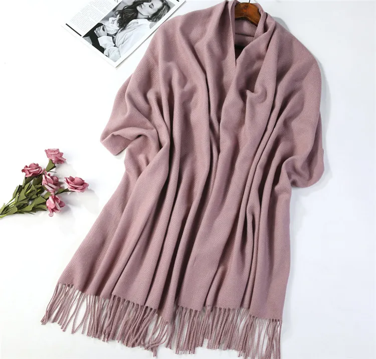 Brands Warm Cashmere Scarf Female Thick Soft Winter Poncho Brown Long Shawl Plaid Wrap For Women Tassel Stoles Lady Wool Scarfs