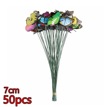 

50PCS Butterfly Stakes Outdoor Yard Planter Flower Pot Bed Garden Decor Yard Art For Lawn, Home Decoration, Party