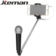 Гибкий детский караоке-микрофон для селфи, записывающий микрофон/селфи-палка для телефона, ручной микрофон для интервью