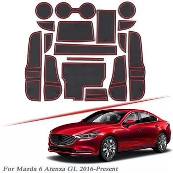 

17pcs Car Styling Gate slot pad For Mazda 6 Atenza GL 2016-2020 Silica Gel Door Groove Mat interior Non-slip dust Mat Accessory