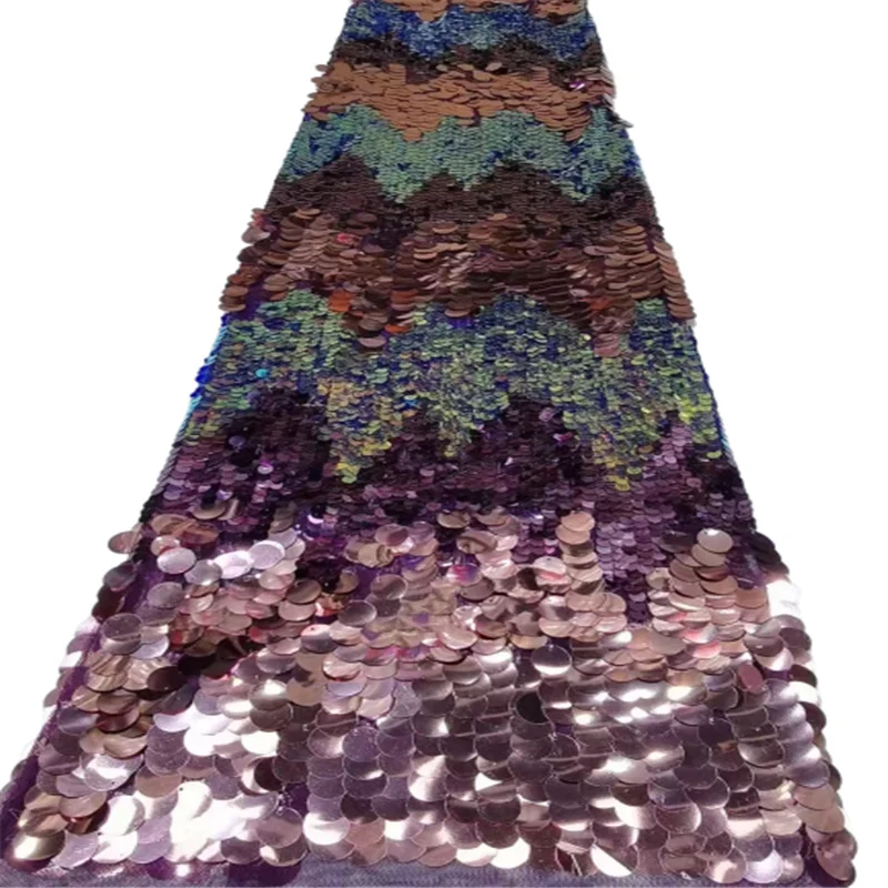 

Latest African French Purple Lace Fabric 2022 High Quality Lace Shiny Nigerian Ghana Lace Dress With Sequins Wax For Party