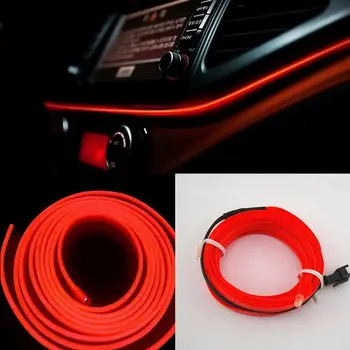 

12V DC 1m Cold Light Strip Car Interior Ambient Bar Lamp Red Accessory