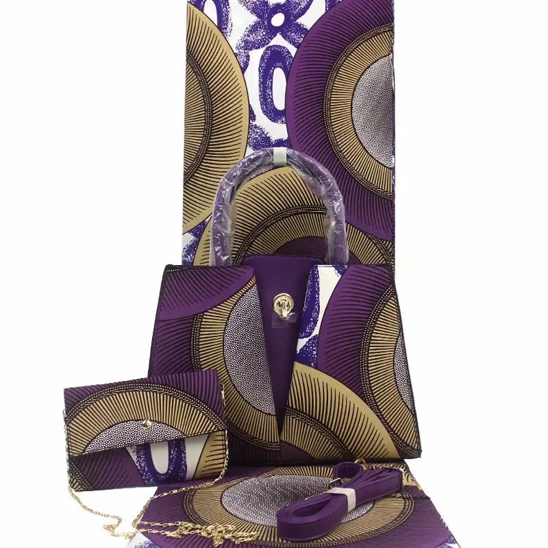 Новейший модный красивый женский вощеный Набор сумок, высококачественный Африканский анкарский восковой Набор сумок с 6 ярдами восковой печатной ткани