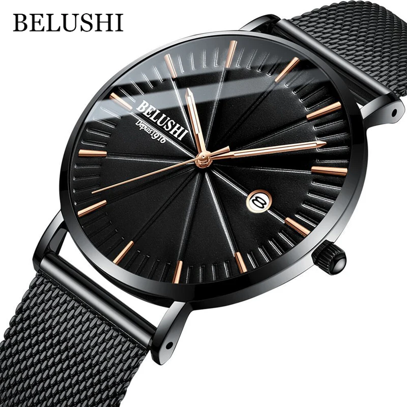 

Brand Men's Watch Slim Waterproof Watch Quartz Belt Watch Business Men's Watch Fashion Calendar Watch Clock Mesh Band Watch