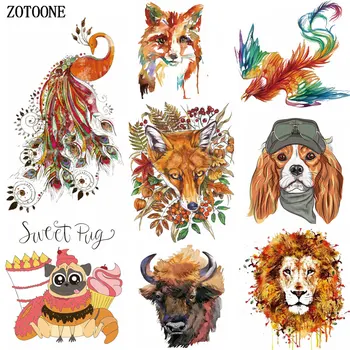 

ZOTOONE Colorful Warm Animal Iron on Transfer for Clothing Beaded Applique Embroidery Flower Patches DIY Clothes Decoration E