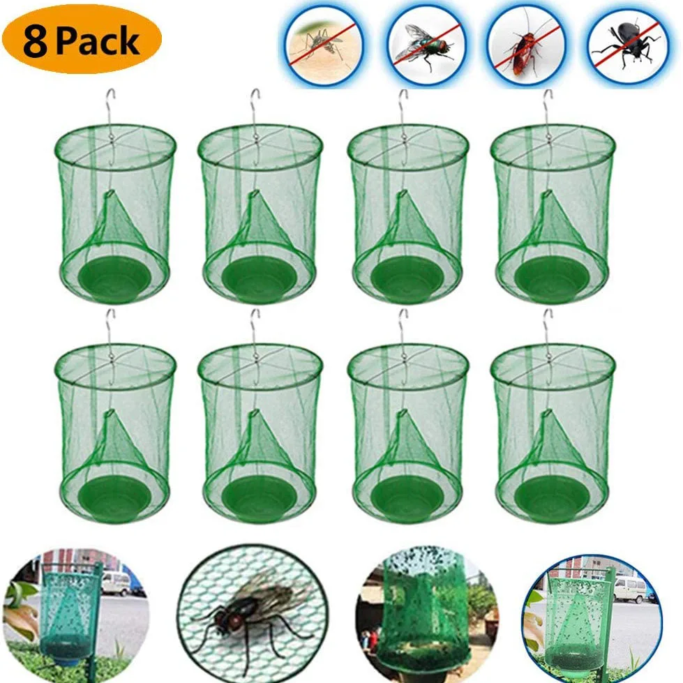 8PCS Ranch Fly Trap Flay Catcher Most Effective Ever Made with Food Bait for Outdoor Farms and Park | Дом и сад