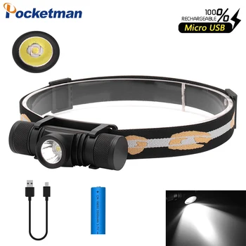 

Multifunctional Portable Headlight Powerful L2 LED Headlamp USB Rechargeable Head Light Camping Head Lamp Use 18650 Battery