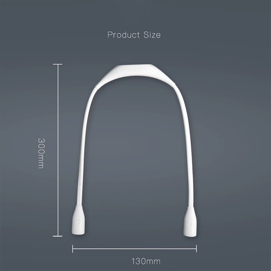 USB Reading Lamp Dimmable 3 Colors Temperature Neck Book Light Rechargeable HandsFree LED for Knitting Camping Repairing