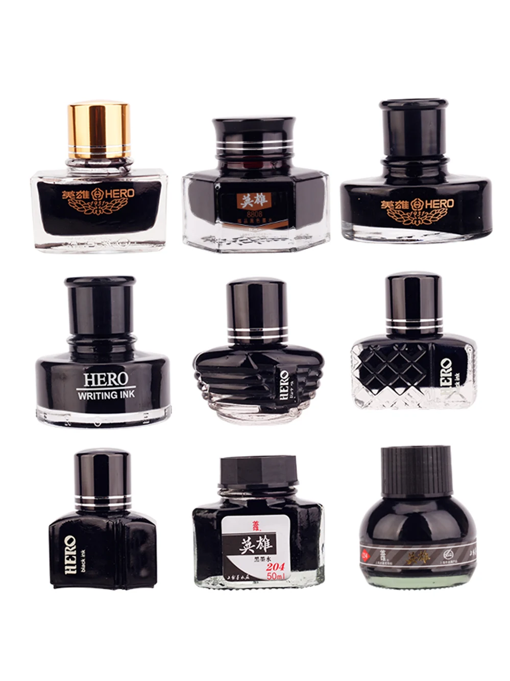 Hero Brand  Fountain Pen Ink Pigment Classic Ink Non Carbon Non Blocking Pen Ink Black Blue Black Red Student Ink 500ml large bottle no carbon non blocking pen black red blue color writing ink pen refills