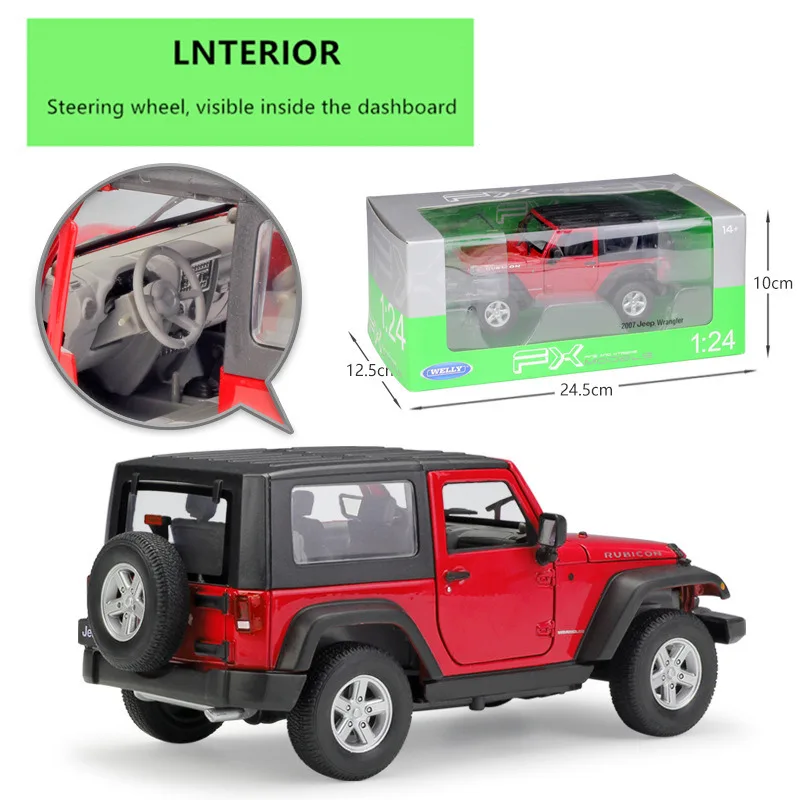 WELLY 1:24 Jeep Wrangler 2007 Jeep Wrangler имитационная модель автомобиля из сплава украшение Коллекция игрушек инструменты подарок
