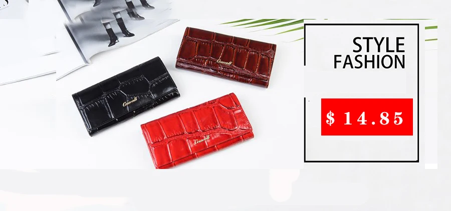 cossroll New Leather Women Wallets Long Style Multi-functional Wallet Purse Color Patchwork Leather Female Clutch Card Holder re