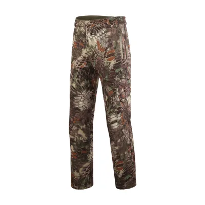 Камуфляжные тактические брюки из мягкой оболочки, мужские военные ветрозащитные водонепроницаемые теплые походные охотничьи брюки, уличные армейские тренировочные брюки - Цвет: 7