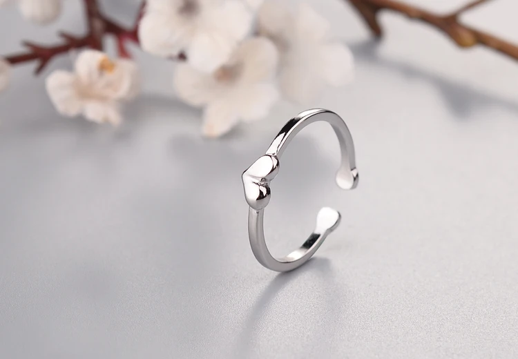 Hot Sale 925 Sterling Silver Heart Ring For Women Original Fine 