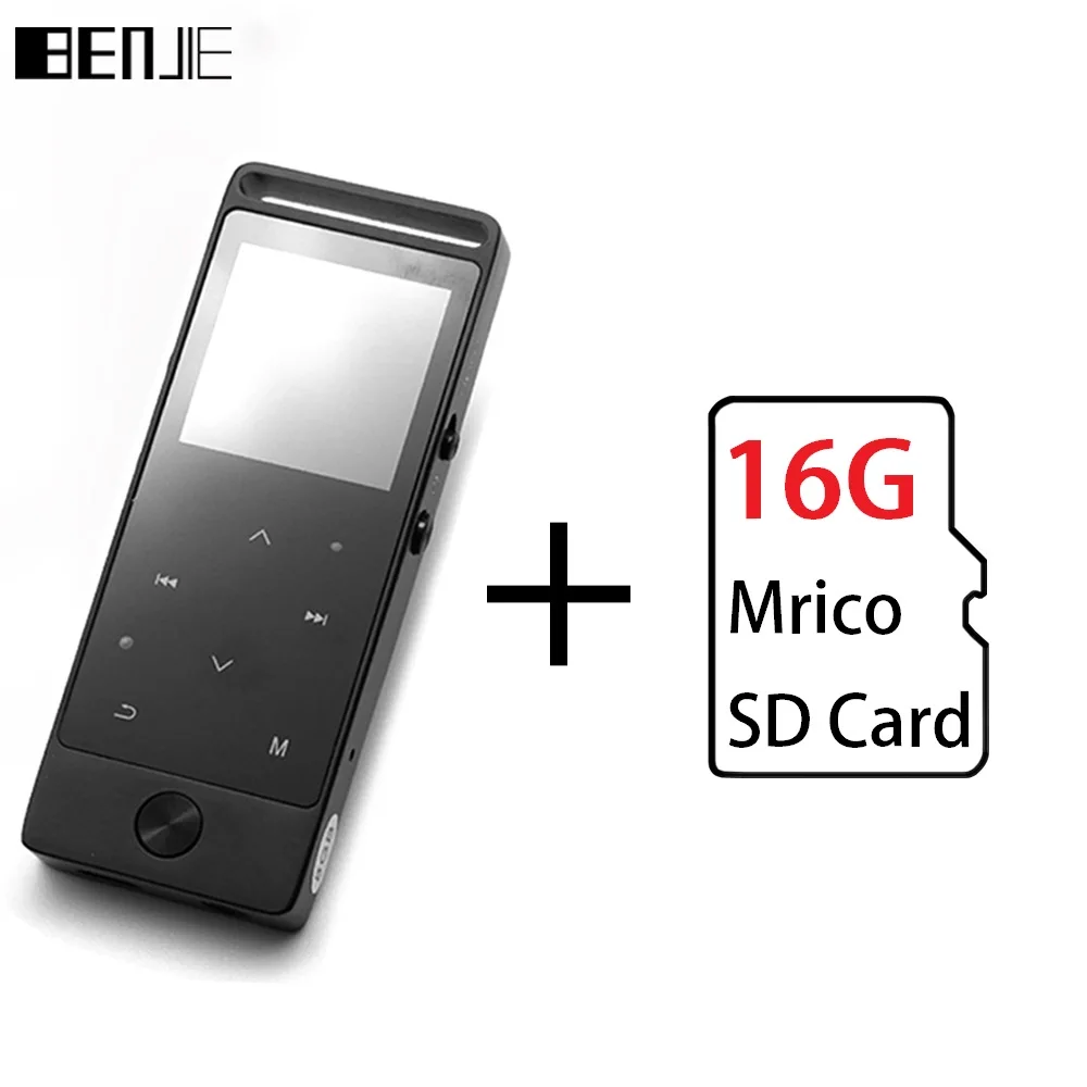 S8 with 16G TF Card BENJIE X3 S8 металлический Bluetooth MP3-плеер портативный аудио 4 ГБ 8 ГБ музыкальный плеер со встроенным динамиком fm-радио, рекордер, электронная книга, часы - Цвет: S8 with 16G TF Card