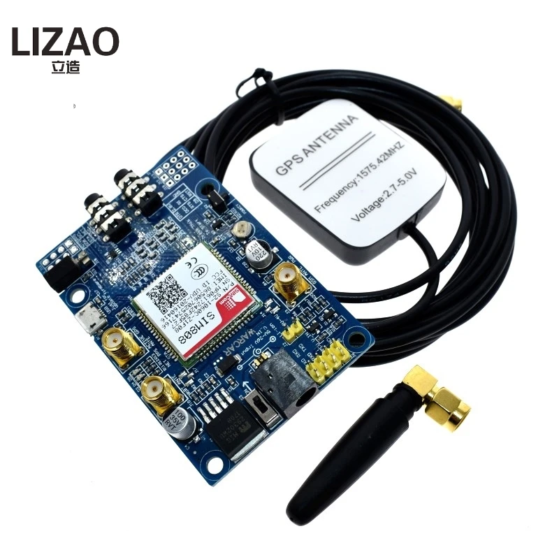 Модуль SIM808 GSM GPRS GPS макетная плата IPX SMA с антенной Raspberry Pi Поддержка 2G 3G 4G SIM
