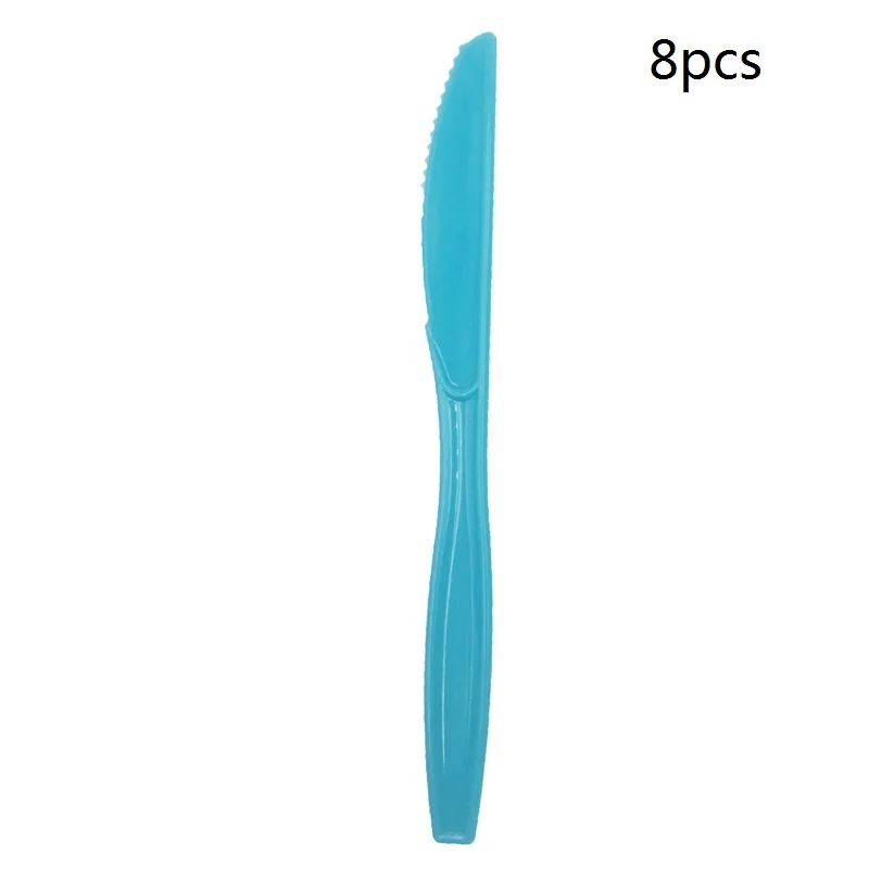 8pcs blue knife Детский душ девочка или мальчик пол раскрыть баннер воздушные шары одноразовые набор столовых приборов для детей день рождения украшения принадлежности - Цвет: 8pcs blue knife