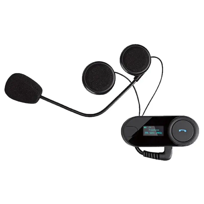 A 1 комплект стерео Bluetooth рация мотоциклетный шлем домофон гарнитура для мотоцикла с ЖК-экраном и fm-радио - Цвет: A