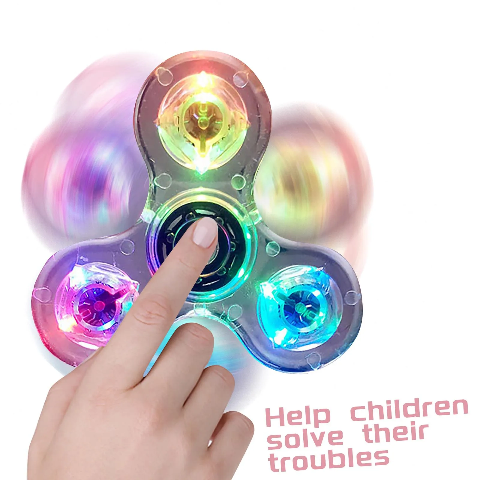 Luminous LED Light Fidget Spinner Electric Spinners Glow In Dark Light EDC  Figet Spiner Finger Stress Relief Toys For Children