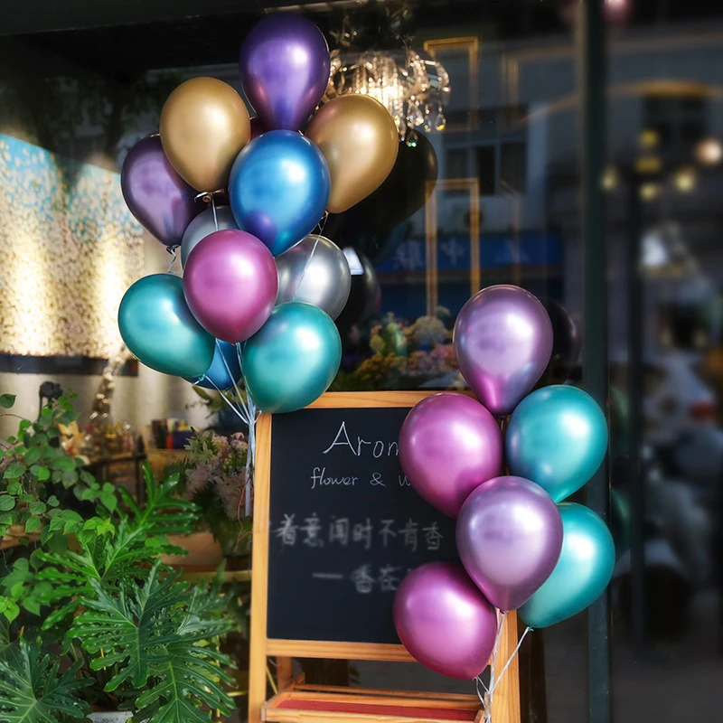 10 шт. 12 дюймов металлические хромированные латексные воздушные шары для свадьбы, Рождества, дня рождения, вечеринки, металлические воздушные шары, воздушные шары для детского душа, декоративные шары