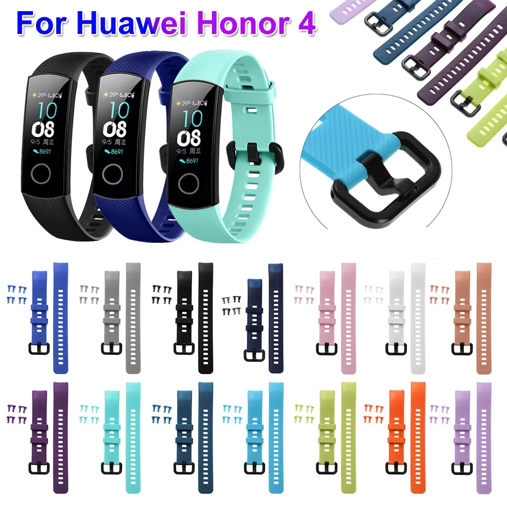 Красочные Классические мягкие силиконовые часы браслет ремешок для Huawei Honor Band 4