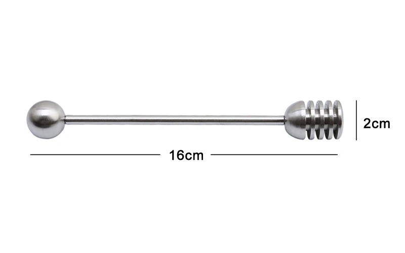 304 Stainless Steel Honey Spoon Syrup Dipper Server Simple Metal Honey Stick Mixing Stirring Spoon Bar Kitchen Tea Accessories (27)