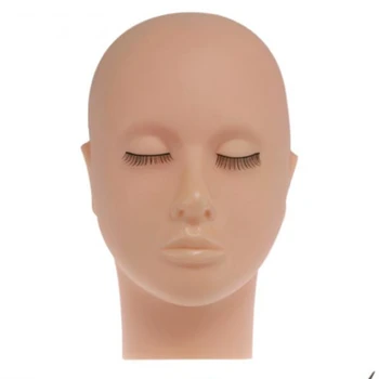 

Mannequin Flat Head Silicone Practice False Eyelash Extensions Makeup Model Massage Training
