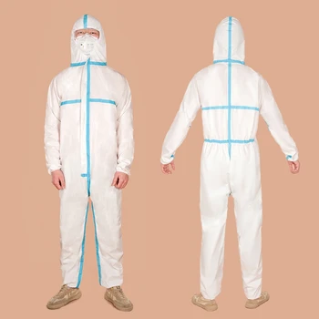 

Non Woven Fabric Breathable Protectio Fast Ship Waterproof Isolation Clothes Knits Protective Clothing Disposable Gowns One Time