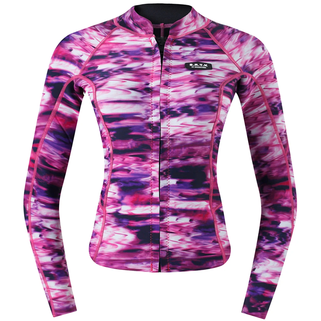 

Women 2mm Neoprene Long Sleeve Jacket Front Zipper Wetsuit Top Women Scuba Diving Jacket for Water Sports