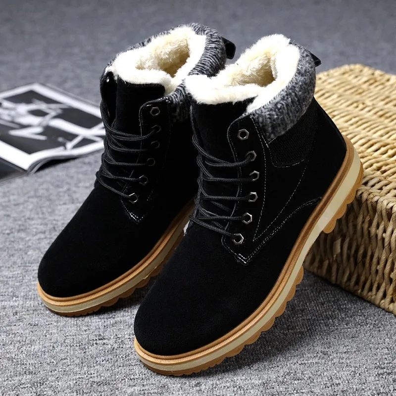 

Big Size Autumn Winter Men Martin Boots Slip-On Boots Leather Breathable Ankle Boots Male Shoes timber land shoes