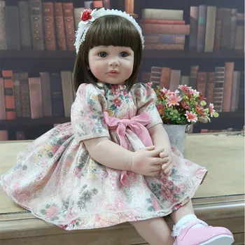 

Big 24" 60cm silicone vinyl reborn baby doll Exclusive customized model girl princess reborn toddler toys for children gift