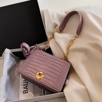 

Women's Casual Retro Shoulder Messenger Bag Crocodile Pattern Handbag Designer Chain Female Underarm Bags Fashion Tote Bag