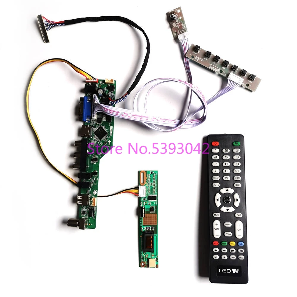 Fit B154EW08 V.0/V.1 1280*800 30Pin LVDS VGA AV USB Remote TV 1CCFL analog signal LCD display control drive board DIY kit | Компьютеры и