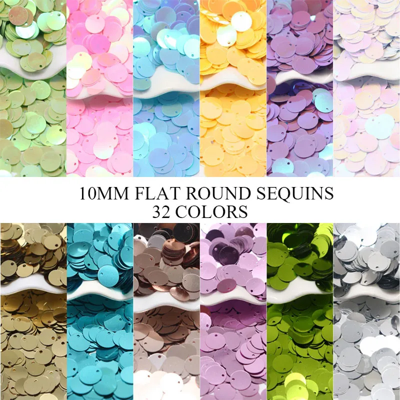 Paillettes 10Mm 15Mm 20Mm 25Mm Rotondo Paillettes Fori Confetti Decorazione Di Cerimonia Nuziale Gioielli Fai Da Te Abbigliamento Borsa Accessori Lent
