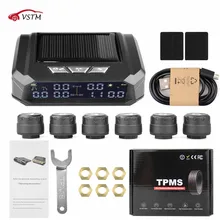 Système de surveillance TPMS de la pression des pneus, pour camion et voiture, affichage automatique, alarme de température de charge USB, avec 6 capteurs