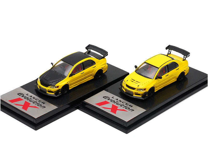 CM модель 1:64 Mitsubishi Lancer EVO IX желтый черный Карбон литая автомобиля | Игрушки и хобби