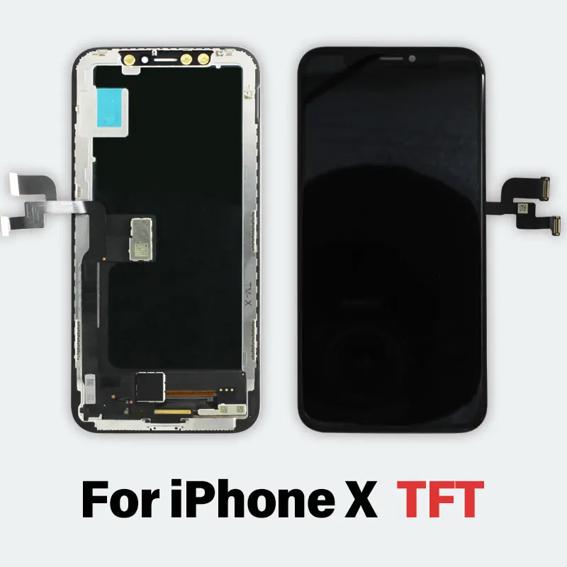 Черный/белый класс AAA+ ЖК-дисплей для iPhone 5 5S 6 6 S 7 3D сенсорный дигитайзер сборка экрана Ecran Замена+ закаленное стекло - Цвет: TFT for iPhone X