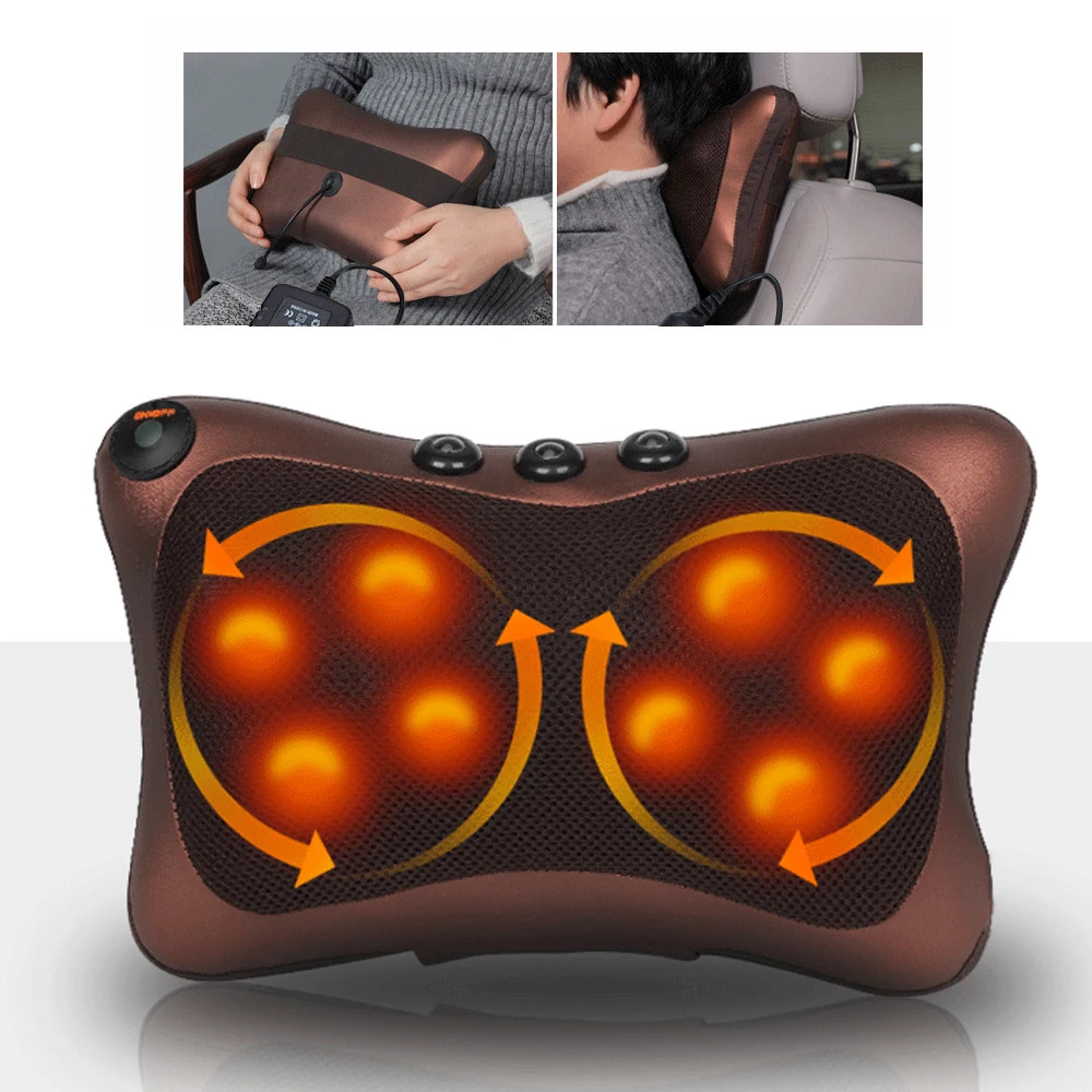 

Infrared Massage Pillow Home Electric Magnetic Massager for Neck Back Relief Pain 4/8 rollers Massage Apparatus Pillow Massager
