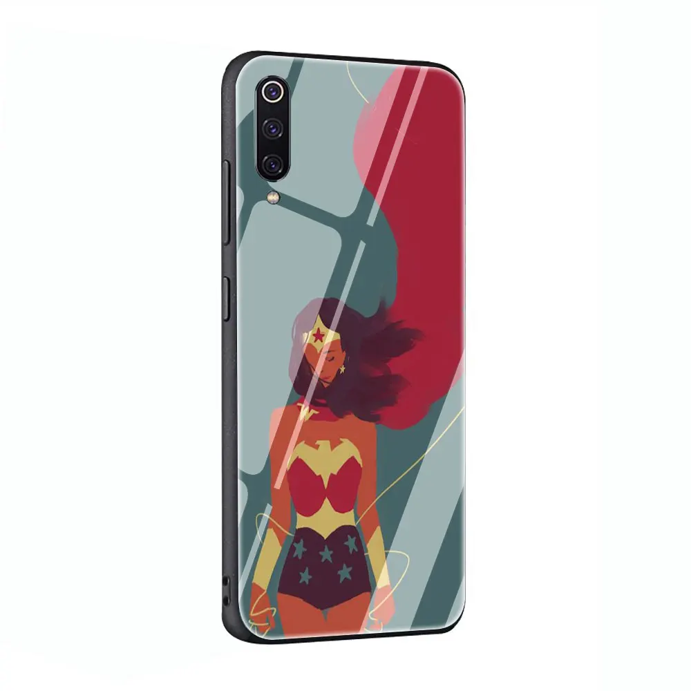 EWAU логотип Чудо Женщины закаленное стекло телефон чехол для Xiaomi mi 8 9 Красный mi 4X 6A Note 5 6 7 Pro Pocophone F1 - Цвет: G2