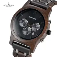 BOBO BIRD Luxury Watch Men Metal Wooden Chronograph Man's Quartz Wristwatch Male Auto Date Clock Armbanduhr Custom Logo Dropship 1
