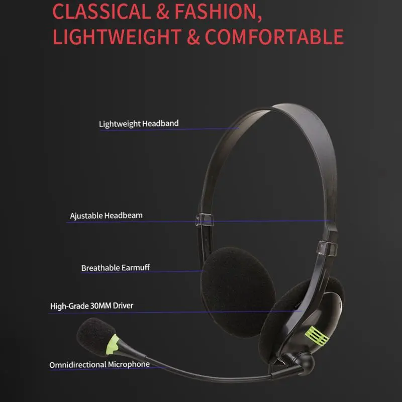 Universal Wired Stereo Headphone USB 3 5mm Interface Gaming Headset Laptop Computer PC Earphone with Microphone