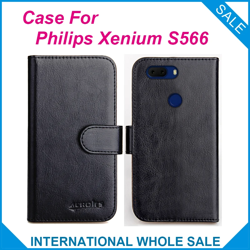 For Philips Xenium S566 Case 6 Colors Flip Slots Leather Wallet Cases Cover Phone Bag Credit Card | Мобильные телефоны и