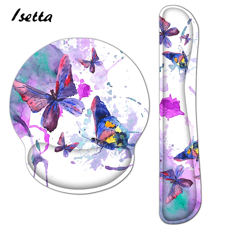 Butterfly Mouse Pad with Wrist Rest for Computer Laptop Notebook Keyboard Mouse Mat with Hand Rest Pad Drop Shipping Custom - Color: D