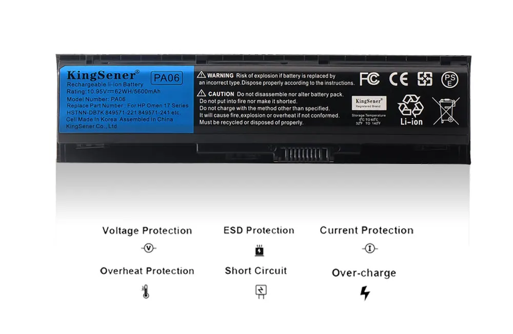Kingsener-bateria do Portátil para hp Pa06 5600mah Omen 17-w000 17-w200 17-ab000 17t-ab200 Hstnn-db7k 849571221 849571-241 849911850 - Imagem 6