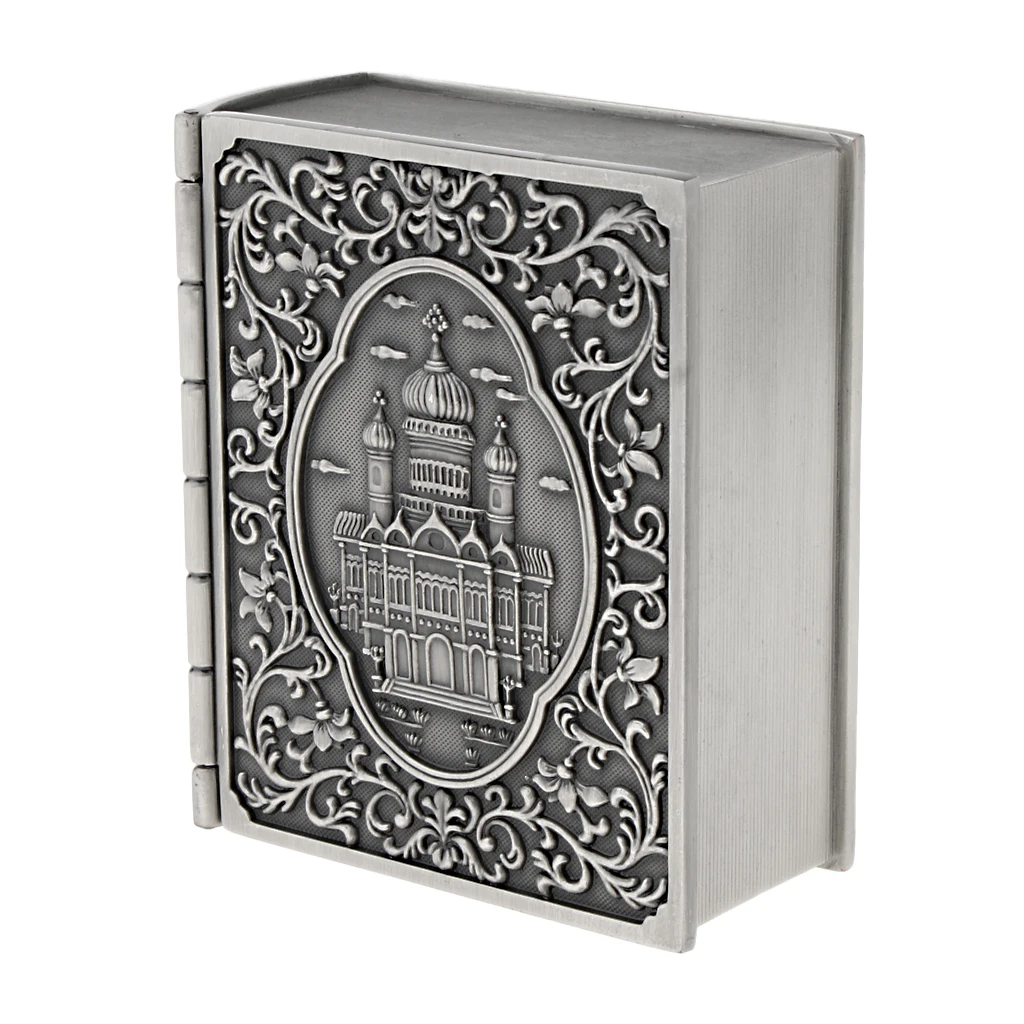 Коробка для украшений в форме книги, замок, скульптура, безделушки, сундук, органайзер для ювелирных изделий, 9X7,5X3,5 см