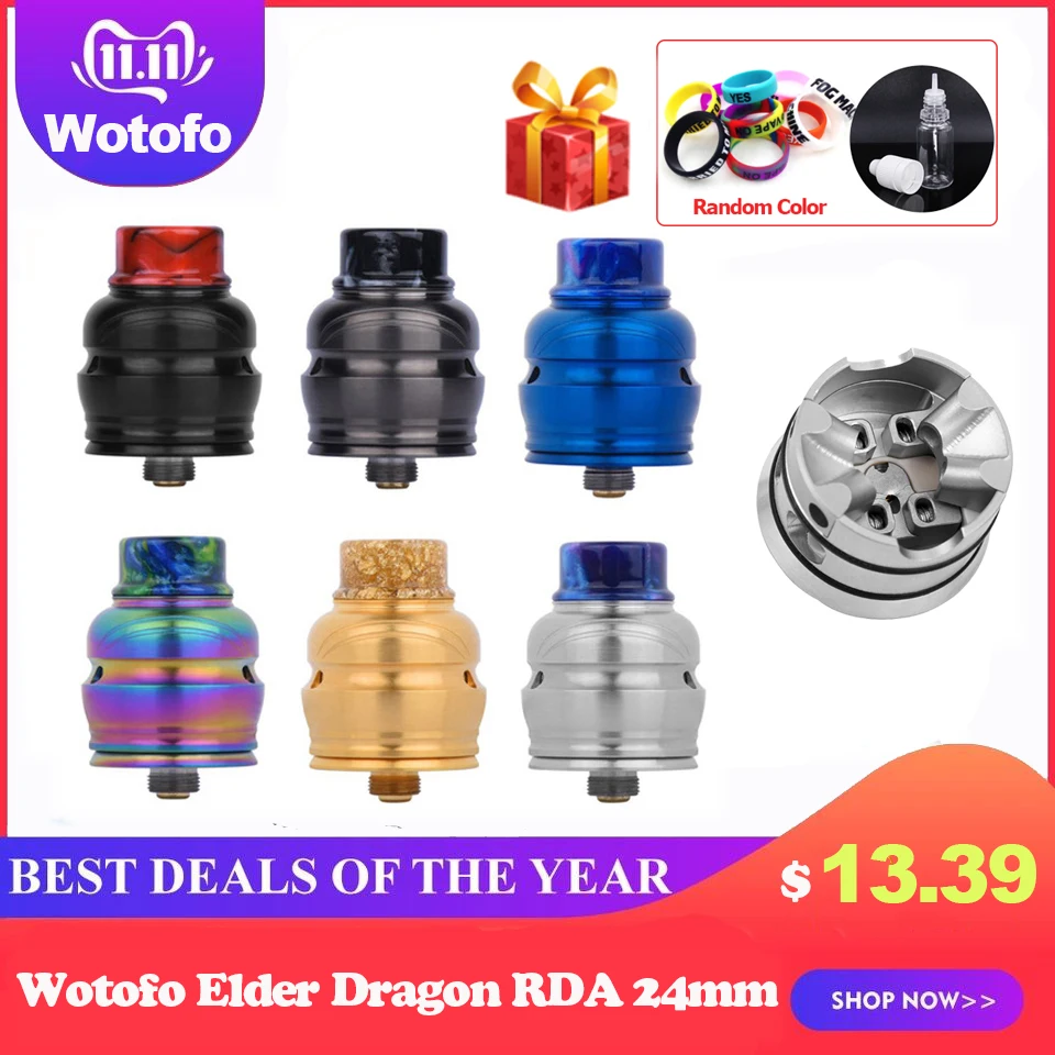 Wotofo Elder Dragon RDA распылитель для электронной сигареты резервуар 24 мм с одной