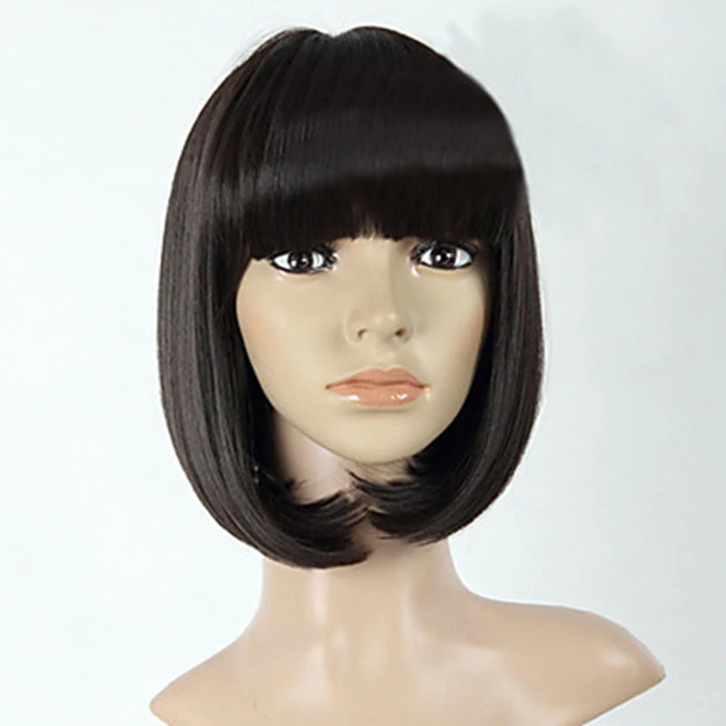 

HAIRJOY Women Natural Black Short Straight Synthetic Hair Wig Heat Resistant Fiber 3 Colors Available