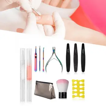 

Manicure Tool Set Dead Skin Fork Scissors Nail File Dust Brush Nail Trimming Tool Acrylic Nail Kit Tool