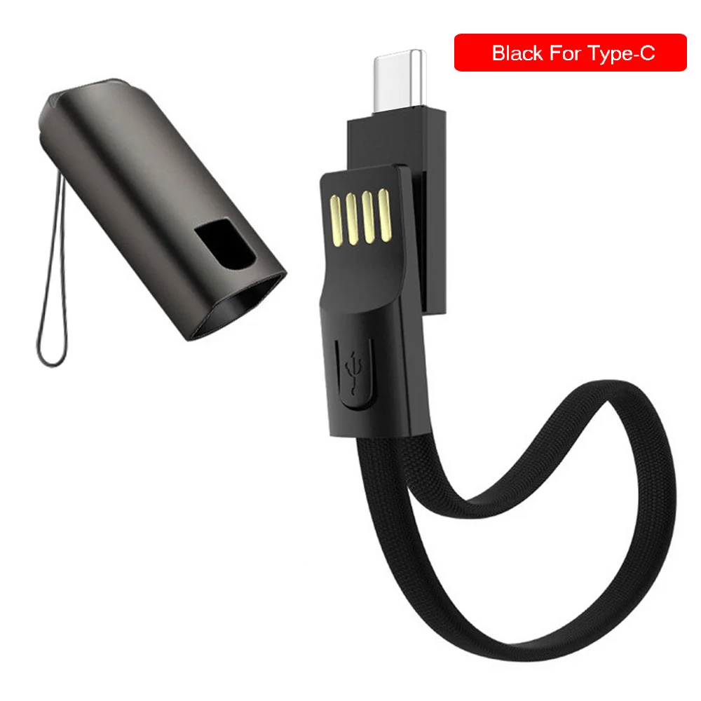 Шнур Дата кабель зарядный кабель type-C usb-зарядка 2.4A мини Быстрая зарядка кабель передачи данных для huawei Honor 8X 9X Pro - Цвет: Black-TypeC