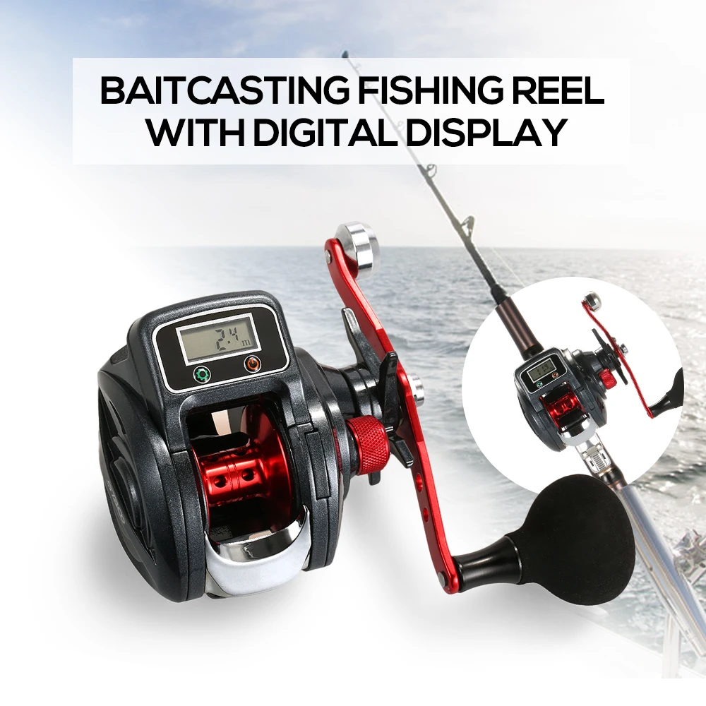 

13+1 Ball Bearing Left / Right Fishing Reel with Digital Display Baitcasting Line counter Reel 6.3:1 Casting Reel Fishing gear