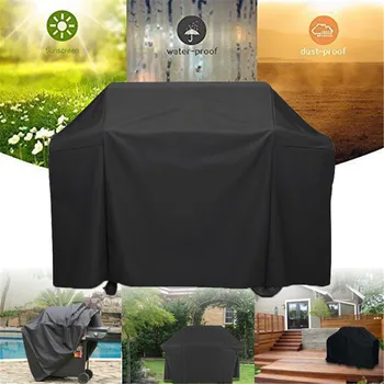 

165X64X113cm Black Barbeque BBQ Grill Cover with Storage Bag for Weber 7131 Genesis II Gas Grills Camping BBQ Tools Accessories
